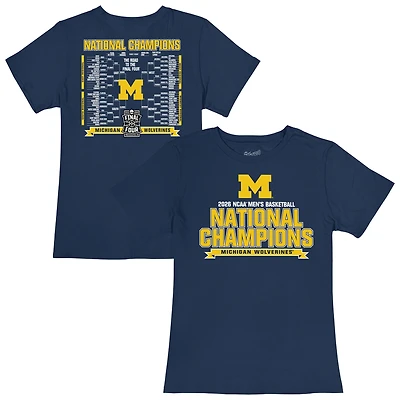 T-shirt vintage pour femme, marque rétro originale, bleu marine, Michigan Wolverines, champions nationaux de basketball masculin NCAA 2026