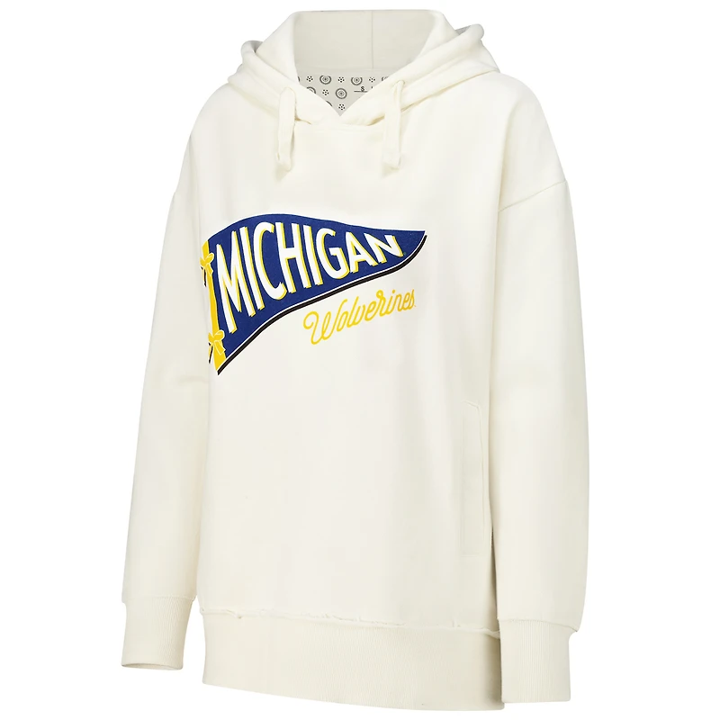 Sweat à capuche Pressbox crème Michigan Wolverines Marni pour femmes