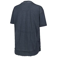 Women's Pressbox Heather Navy Michigan Wolverines Arch Poncho T-Shirt