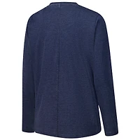 Women's Pressbox Navy Michigan Wolverines Chandler Olive Leaf Arch Long Sleeve T-Shirt