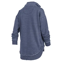 Sweat-shirt zippé quart de tour pour femme, bleu marine, avec poncho Northfork Sojourn des Michigan Wolverines