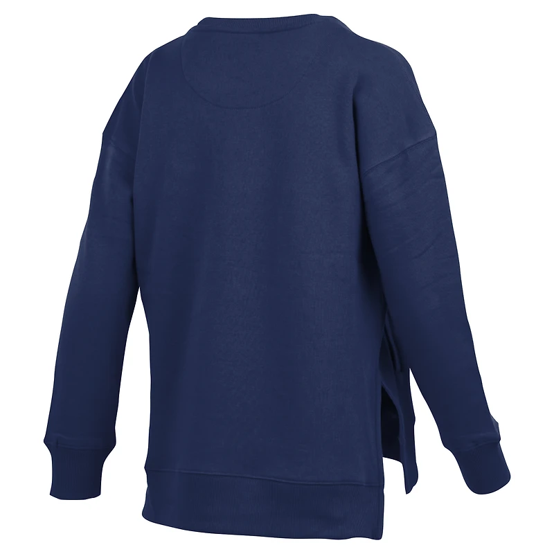 Sweat-shirt à poche pour femme Pressbox bleu marine Michigan Wolverines