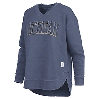 Sweat-shirt à col en V Westin Poncho bleu marine pour femme des Wolverines du Michigan