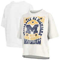 Women's Pressbox White Michigan Wolverines Harmony Oversized Slub T-Shirt