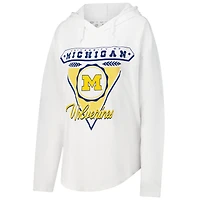 Women's Pressbox White Michigan Wolverines San Bruno Hoodie Long Sleeve T-Shirt