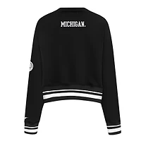 Sweat-shirt court Pro Standard noir pour femme Michigan Wolverines Pearl