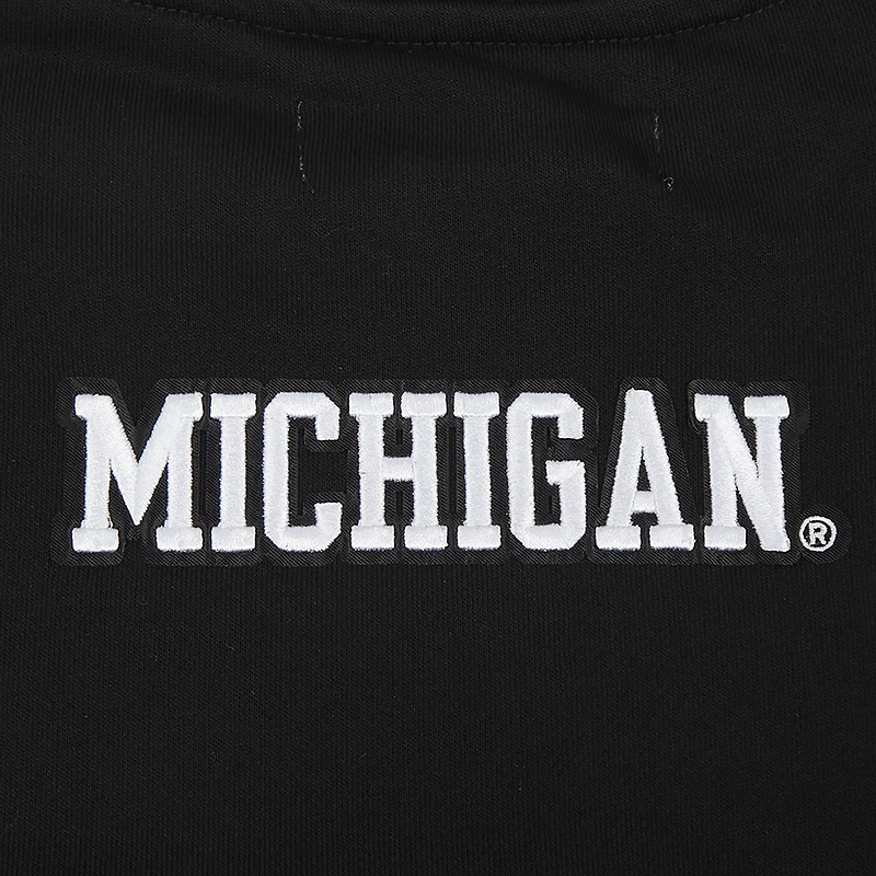 Sweat-shirt court Pro Standard noir pour femme Michigan Wolverines Pearl