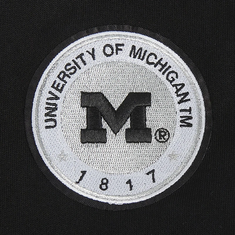 Women's Pro Standard  Black Michigan Wolverines Pearl Cropped Pullover Sweatshirt