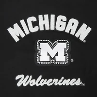Sweat-shirt court Pro Standard noir pour femme Michigan Wolverines Pearl