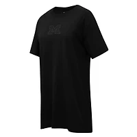 Women's Pro Standard Black Michigan Wolverines Tonal Neutral Mini T-Shirt Dress