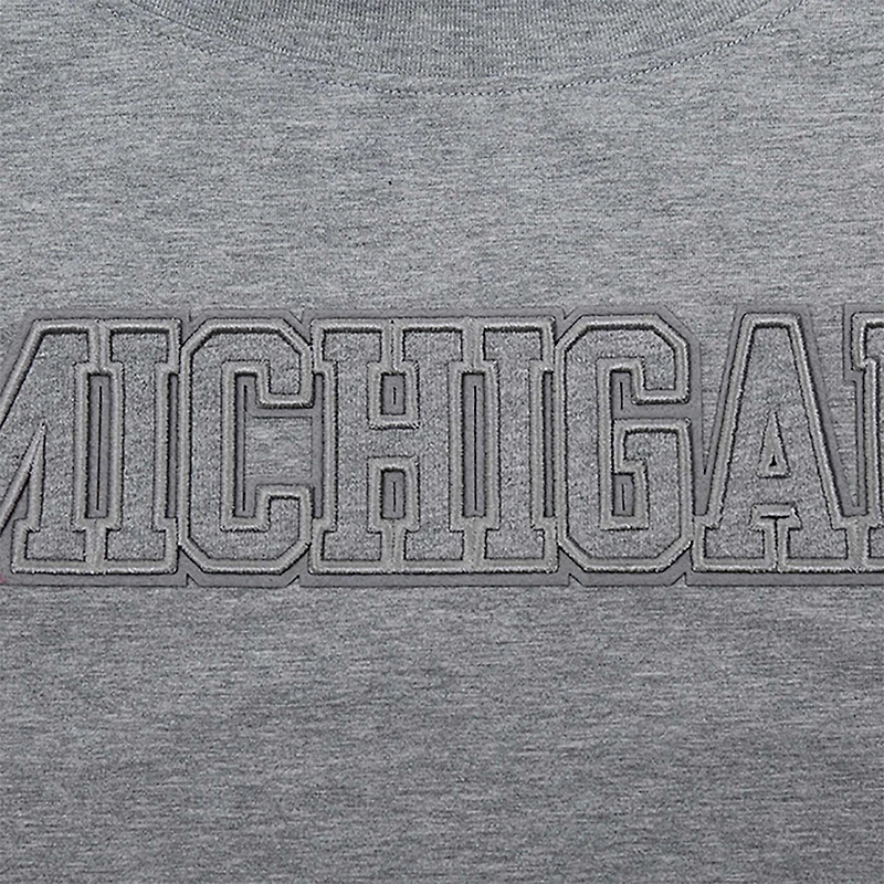 Women's Pro Standard Heather Charcoal Michigan Wolverines Tonal Neutral Boxy Cropped T-Shirt