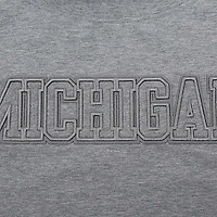 Women's Pro Standard Heather Charcoal Michigan Wolverines Tonal Neutral Boxy Cropped T-Shirt