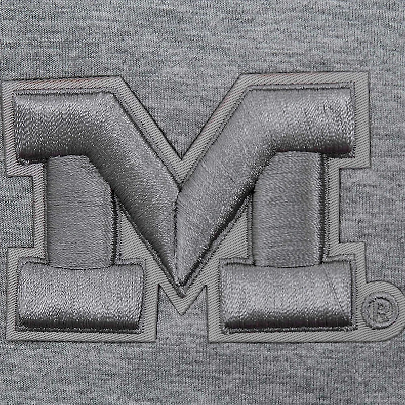 Women's Pro Standard Heather Charcoal Michigan Wolverines Tonal Neutral Boxy Cropped T-Shirt