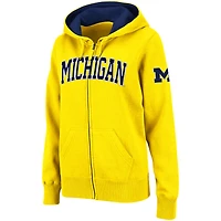 Sweat à capuche zippé pour femme, couleur or, style Stadium Athletic, Michigan Wolverines.
