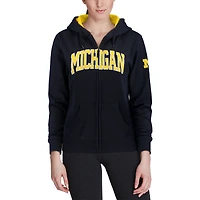 Women's Stadium Athletic Gold Michigan Wolverines Arched Name Full-Zip Hoodie