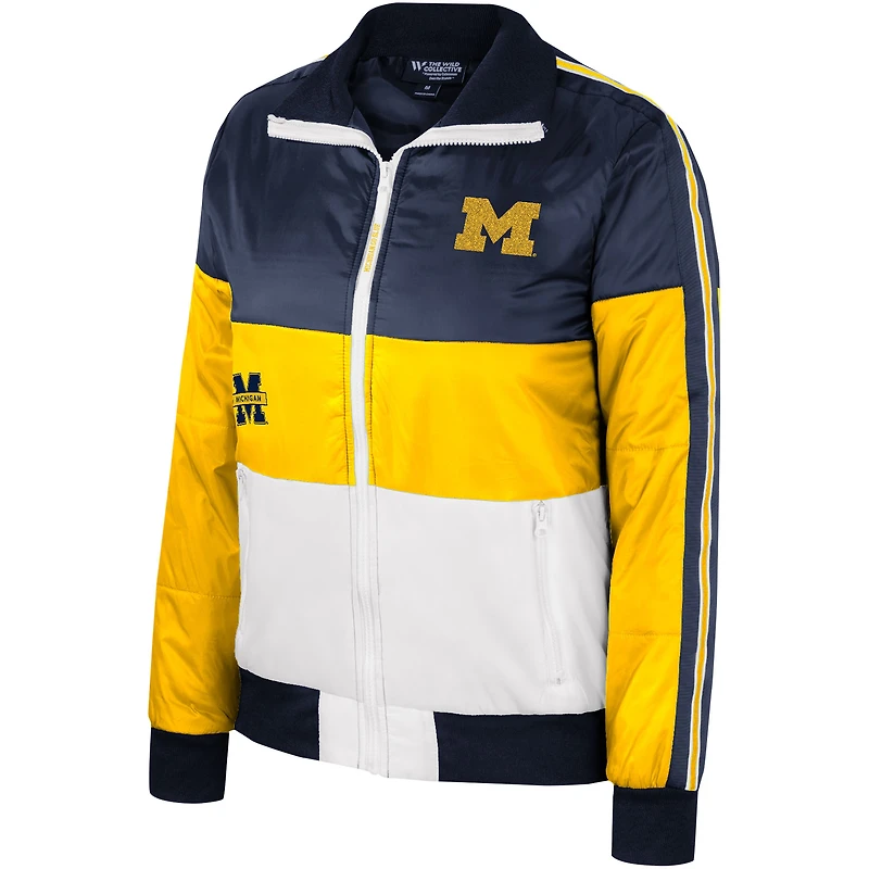 Veste matelassée entièrement zippée The Wild Collective Maize Michigan Wolverines pour femmes