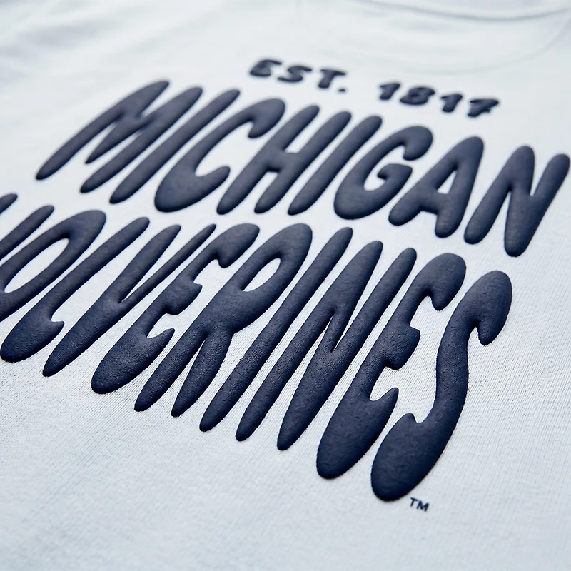 Women's Uscape Apparel Light Blue Michigan Wolverines Cloud Sweatshirt