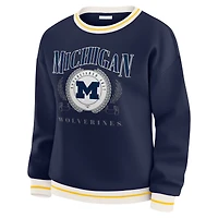 Sweat-shirt bleu marine à motif phoque des Wolverines du Michigan pour femme par Erin Andrews