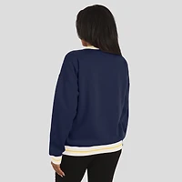 Women's WEAR by Erin Andrews Navy Michigan Wolverines Seal Sweatshirt