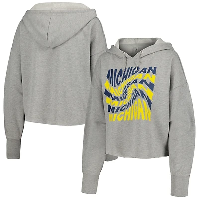 Sweat à capuche court tourbillon ZooZatz Michigan Wolverines pour femme