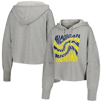 Sweat à capuche court tourbillon ZooZatz Michigan Wolverines pour femme