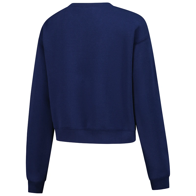 Sweat-shirt court en chenille bleu marine pour femme ZooZatz Michigan Wolverines