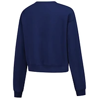 Sweat-shirt court en chenille bleu marine pour femme ZooZatz Michigan Wolverines