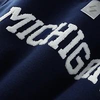 Sweat-shirt court en chenille bleu marine pour femme ZooZatz Michigan Wolverines