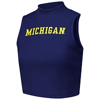 Women's ZooZatz Navy Michigan Wolverines Cropped Tank Top