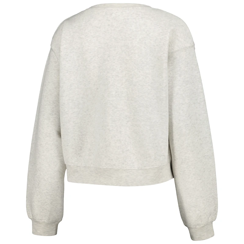 Sweat-shirt court ZooZatz Oatmeal Michigan Wolverines Core Chenille pour femme