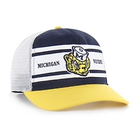 Youth '47 Navy/Maize Michigan Wolverines Super Stripe Hitch Adjustable Trucker Hat