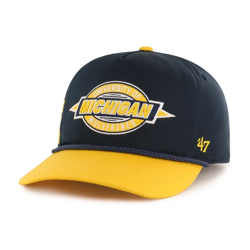 Casquette ajustable à cadre et corde Michigan Wolverines bleu marine pour enfant