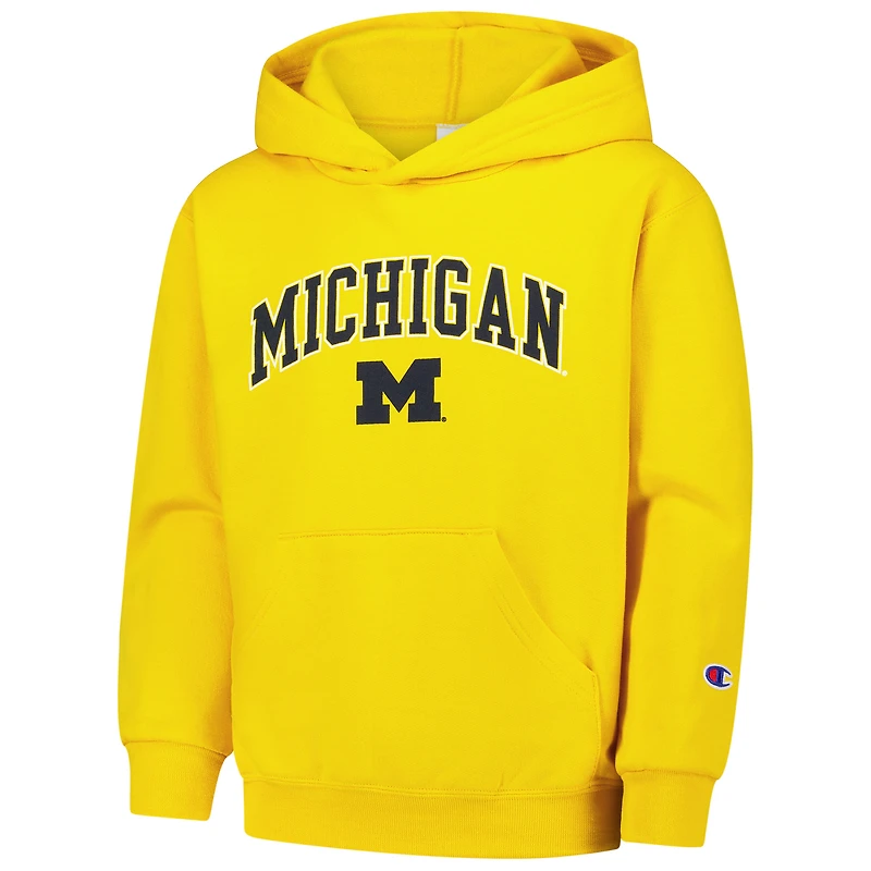 Youth Champion Navy Michigan Wolverines Campus Pullover Hoodie