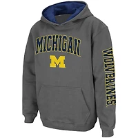 Youth Colosseum Charcoal Michigan Wolverines 2-Hit Team Pullover Hoodie