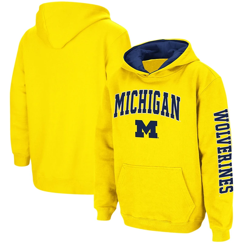 Sweat à capuche bleu marine Colosseum Michigan Wolverines 2-Hit Team pour jeunes