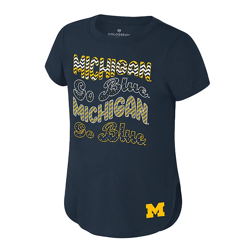 T-shirt Rogan des Wolverines du Michigan pour jeunes Colisée bleu marine