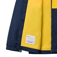 Veste à capuche entièrement zippée Omni-Tech doublée bleu marine Michigan Wolverines Rainy Fields pour jeunes de Columbia