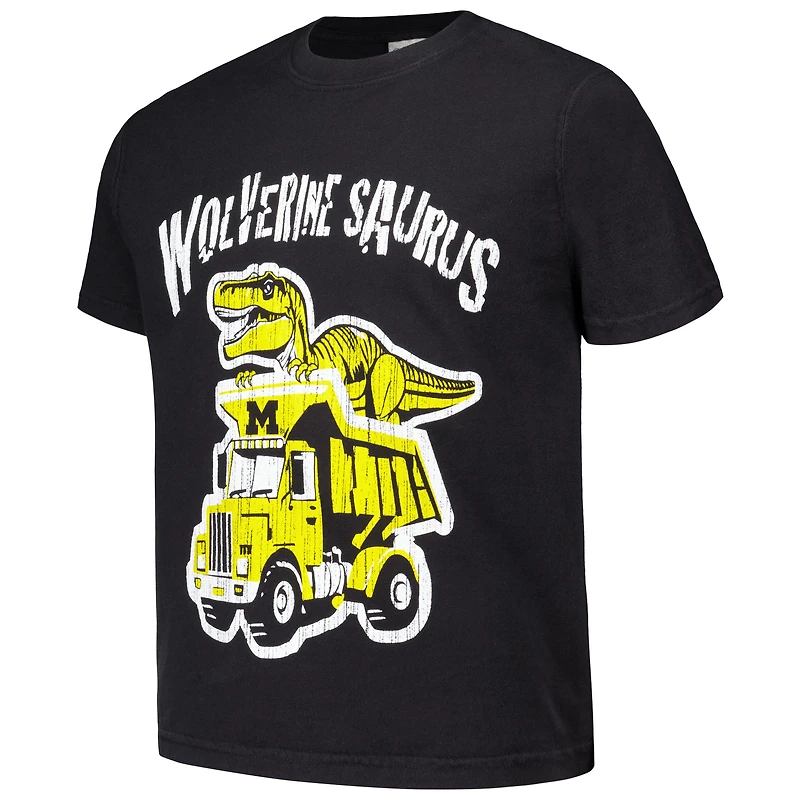 T-shirt noir pour jeunes ComfortWash Michigan Wolverines Dino Truck