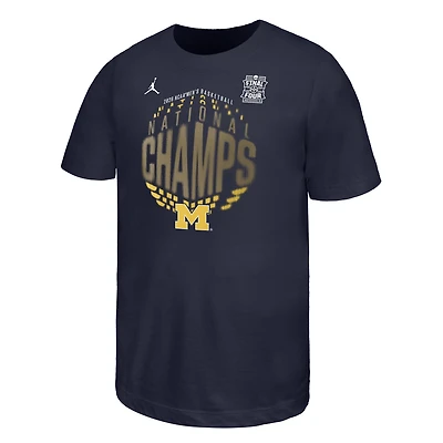Youth Jordan Brand  Navy Michigan Wolverines 2026 NCAA Men's Basketball National Champions Locker Room T-Shirt