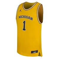 Youth Jordan Brand #1 Maize Michigan Wolverines Replica Basketball Jersey