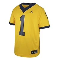 Youth Jordan Brand #1 Maize Michigan Wolverines  Untouchable Replica Game Jersey