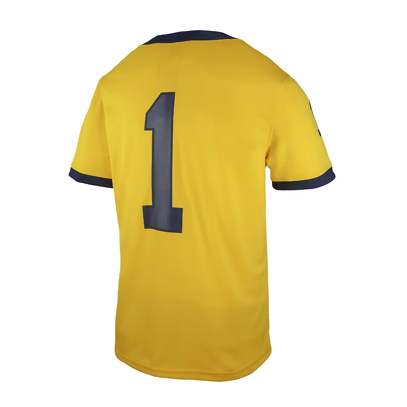 Youth Jordan Brand #1 Maize Michigan Wolverines  Untouchable Replica Game Jersey