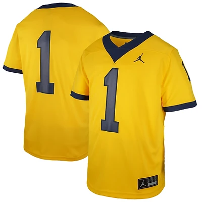 Maillot de match réplique blanc Jordan Brand n°1 des Wolverines du Michigan pour jeunes