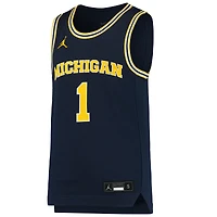 Youth Jordan Brand #1 Navy Michigan Wolverines Team Replica Basketball Jersey