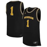 Maillot de basketball réplique Jordan Brand n° 1 Pitch Blue Michigan Wolverines pour jeunes