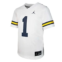 Maillot de match réplique blanc Jordan Brand n°1 des Wolverines du Michigan pour jeunes