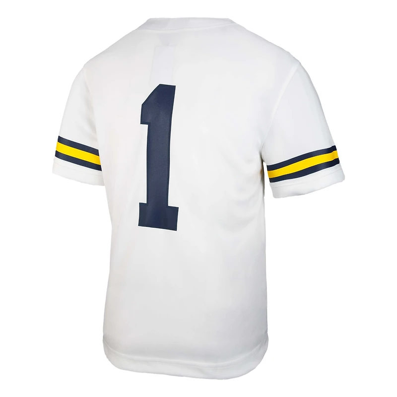 Maillot de match réplique blanc Jordan Brand n°1 des Wolverines du Michigan pour jeunes