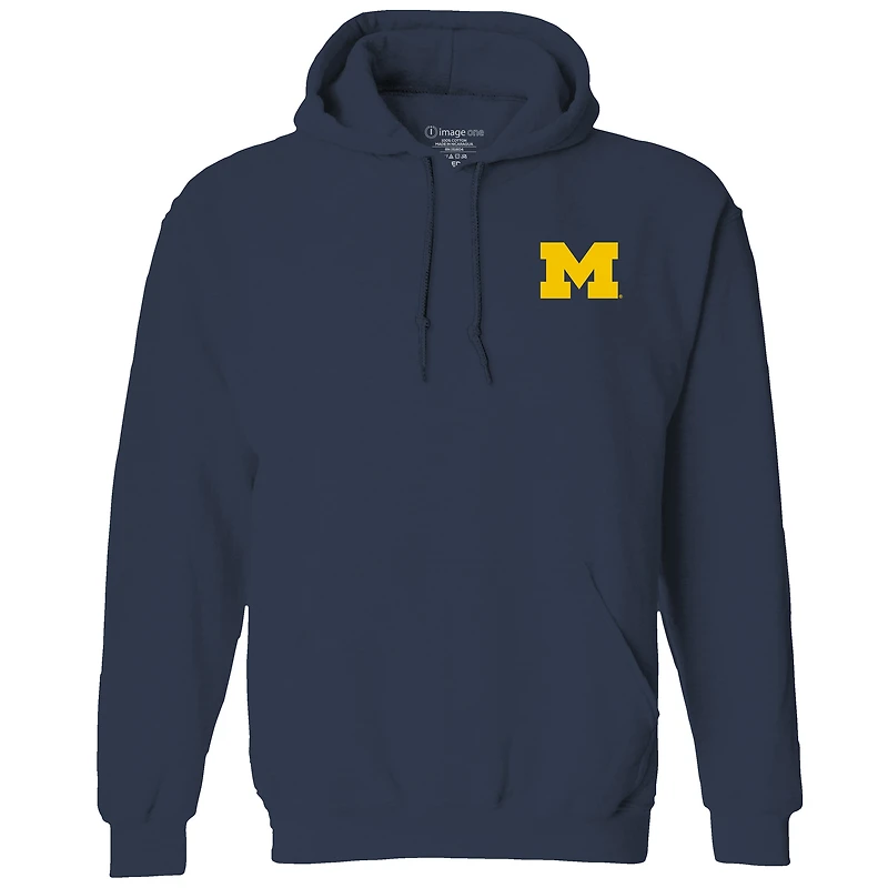 Youth Navy Michigan Wolverines Classic Holiday Sweater Hoodie