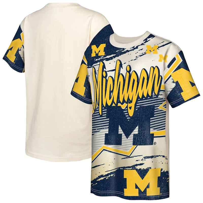 Youth Outerstuff  Cream Michigan Wolverines Make Noise T-Shirt