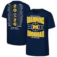 Youth Outerstuff  Navy Michigan Wolverines 2026 NCAA Men's Basketball National Champions Bracket T-Shirt